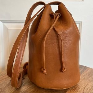 Baggu Brown Leather Bucket Bag